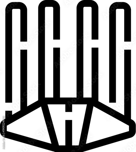 Cricket wickets and bails icon representing the sport, game, and competition, using a simple line art style ideal for graphic design and web interfaces