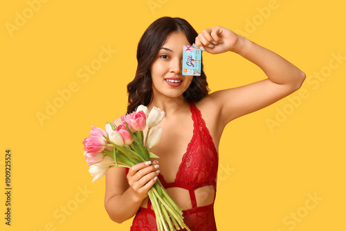 Beautiful young happy Asian...