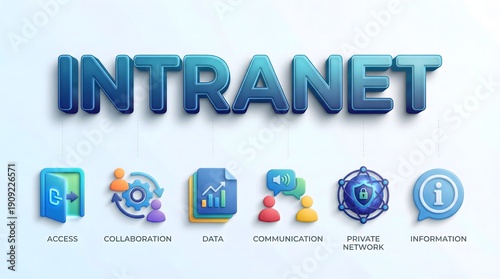 intranet network concept with icons