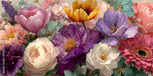 Delicate lavender bouquets and stems