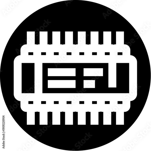 Microchip cpu icon symbolizing compact electronic hardware and digital processing power for computing, circuitry, connectivity and intelligent systems in technology and engineering contexts