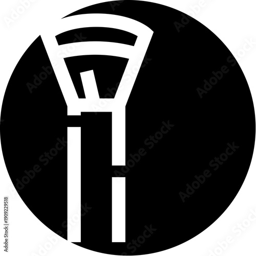 Weight scale icon in black and white, depicting a measuring device or balance for body or object weight, representing concepts of health, diet, fitness, equilibrium, and precision in a digital age