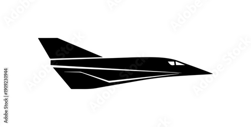 Modern Stealth Fighter Jet Vector Silhouette