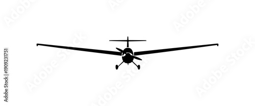 Black Glider Aircraft Vector Silhouette