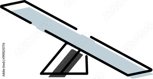 Seesaw icon representing playtime, equilibrium, and the dynamic interaction found in playgrounds, symbolizing childhood joy and the principle of a lever