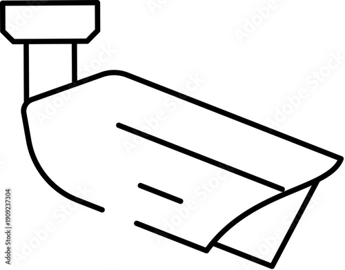 Security camera outline icon for monitoring and surveillance, representing home protection, public safety, and modern vigilance technology in a digital age