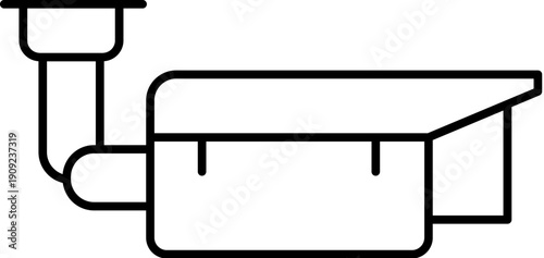 Security camera icon depicting a closed circuit television system for monitoring, protection, and safety, providing a visual representation of observation technology