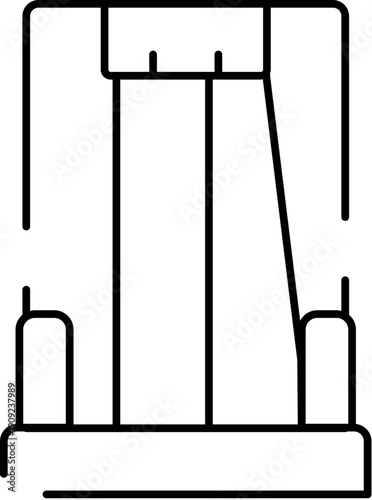 Garment pilling inspection line icon illustrating fabric damage from wearing, showing a textile surface with small fibers forming pills, conceptualizing clothing longevity and quality control