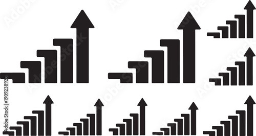 Increasing Business Growth and Success with Upward Trending Arrows Graph