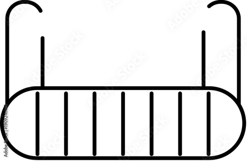 Inflatable baby bouncer icon representing a fun children's play area or pool, featuring a simple line art design suitable for various graphic interfaces and product illustrations