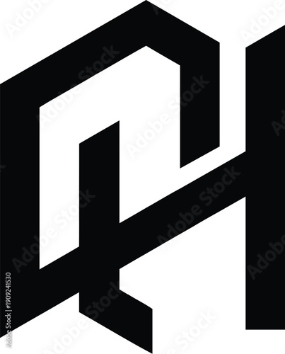 Letter DH minimalist logo