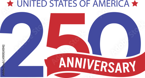 United states of america 250th anniversary celebration logo design