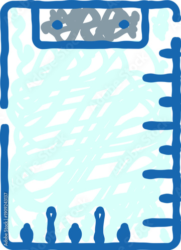 Clipboard presenting a document with a measuring scale alongside quantitative data visualization, representing planning, record keeping, and information management tasks