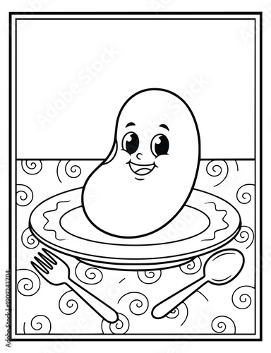 Cereal coloring page for kids featuring a bowl of crunchy breakfast rings