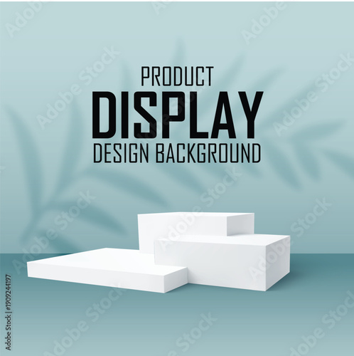 blank 3d pedestal stand for product display with leaf shadow
