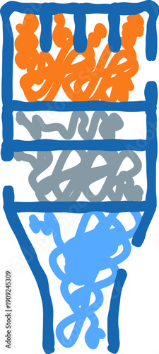 Ethernet cable connector doodle illustrating a network plug representing internet connection, broadband technology, digital communication, and wired data transfer