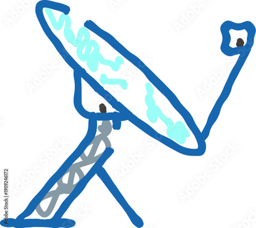 Satellite dish with receiver transmitting and receiving information, representing global communication, advanced technology, and modern broadcasting services for connectivity