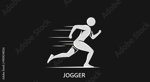 Dynamic Jogger Icon: Speed, Fitness, and Healthy Lifestyle Motion Graphic