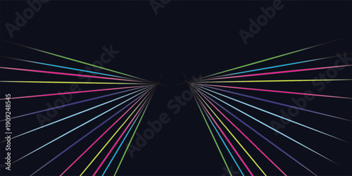 Abstract High-Speed Motion and Movement Background Banner: Dynamic Light Trails with Motion Blur for Futuristic Technology Banner and Poster Design. Vector.