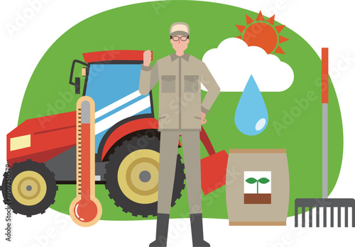 農業に従事する男性