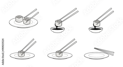 Dipping Sushi Roll in Soy Sauce with Chopsticks: Step-by-Step Guide