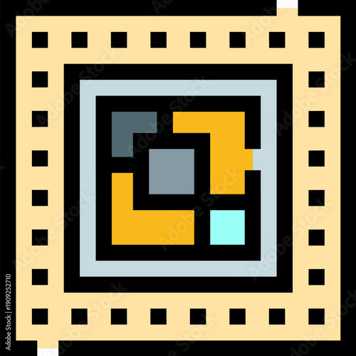 Integrated circuit chip icon symbolizing cpu processing power, semiconductor hardware and digital technology for devices, servers and ai driven data processing, networking and innovation