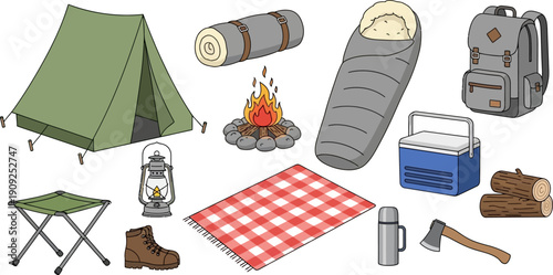 Camping Equipment and Accessories Collection.