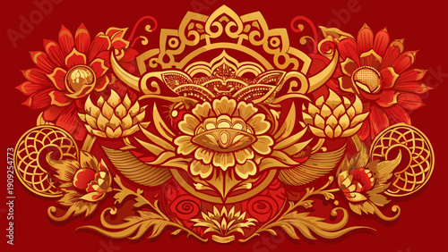 thai style painting on wall