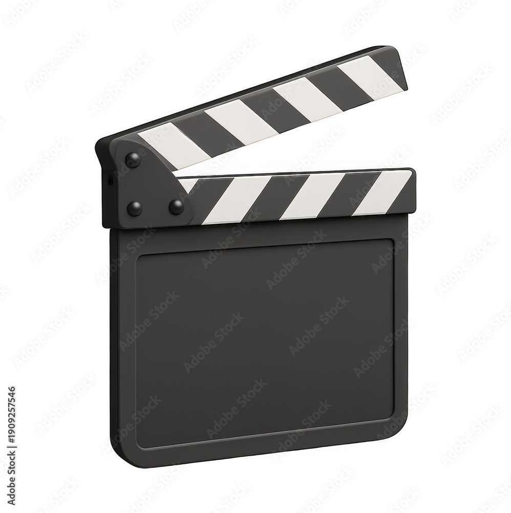 Fototapeta premium 3D Clipboard Film Slate Icon Isolated on Transparent Background
