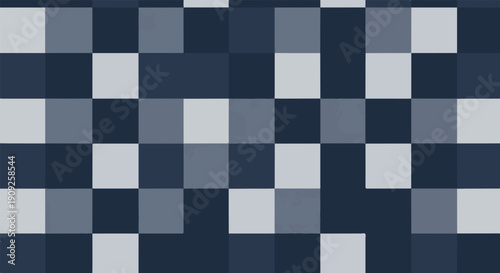 A mosaic of varying shades of blue and grey squares arranged in a checkerboard pattern