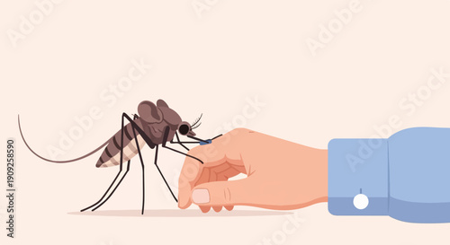 A mosquito bites a person's arm