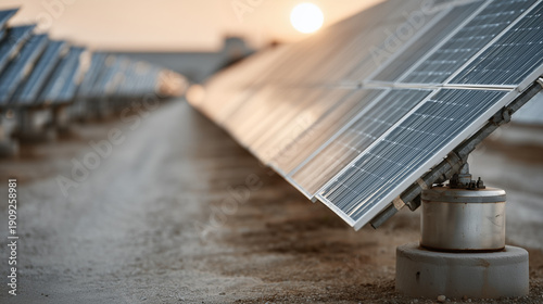 Solar Energy Array at Dusk:...