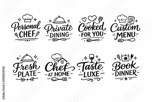 Culinary logos for personal chefs and dining experiences