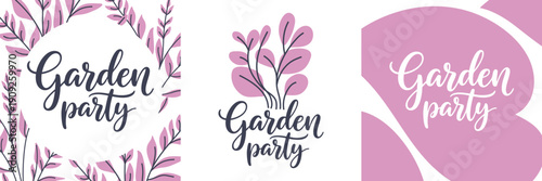 Garden party invitation templates with botanical accents, ideal for events or spring designs.