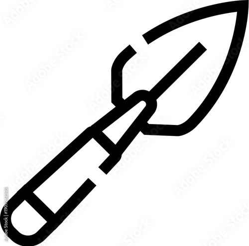 Gardening hand trowel tool providing an essential item for outdoor planting, digging, and cultivating work, symbolizing horticulture, agriculture, and general landscaping tasks