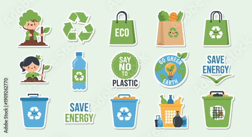 Eco Friendly Icons Recycling Sustainability Symbols.