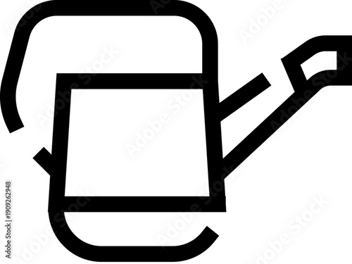 Watering can line art illustrating concepts of growth, cultivation, and nurture for plants and gardens, symbolizing horticulture and home gardening tasks