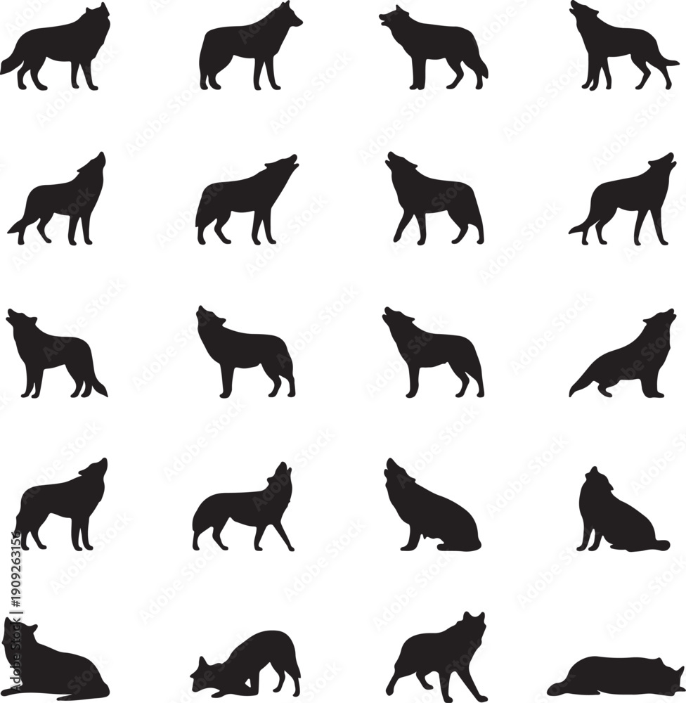 Obraz premium set of animals silhouettes
