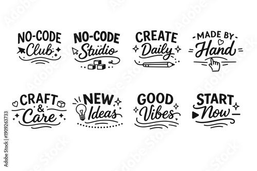 Inspirational hand-drawn typography collection with motivational messages