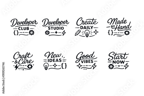 Creative typography designs emphasizing ideas and inspiration