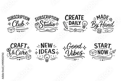 Creative handcrafted typography designs with inspiring phrases