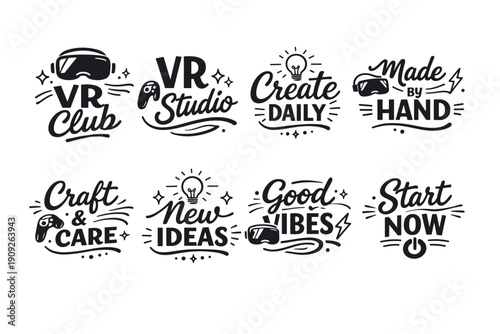 Vr themes: create, inspire, innovate with positive vibes and ideas