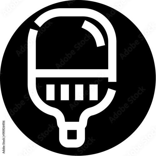 Iv drip line icon representing healthcare, hospitalization, and infusion therapy, providing essential fluids and medication for patient well being in a black and white minimal style