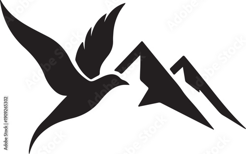 Set of logos. American eagle in flight. Vector illustration.