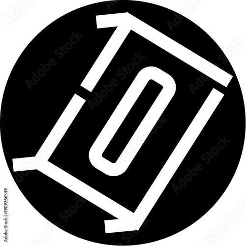 Bilde på lerret Housing zero concept icon featuring a black circle with white lines forming a ho