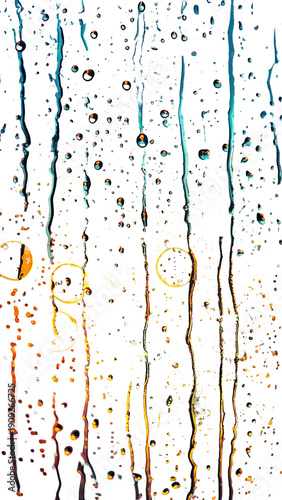 City lights seen through a rain-streaked window