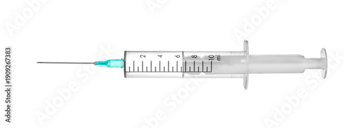 Tableau sur toile Medical syringe and needle on white background, clipping path