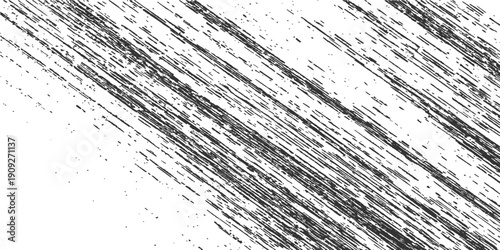 An abstract black and white grunge background featuring a textured material design with a paper pattern and dark lines