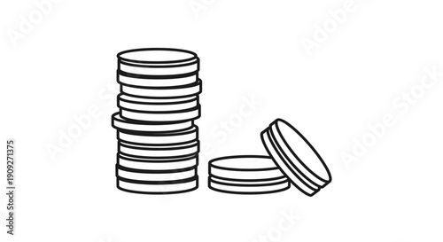 Stack of Coins Icon, Financial Growth, Investment, Savings, Money, Business Concept