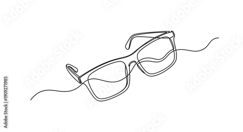 Hipster Sunglasses Continuous Line Drawing